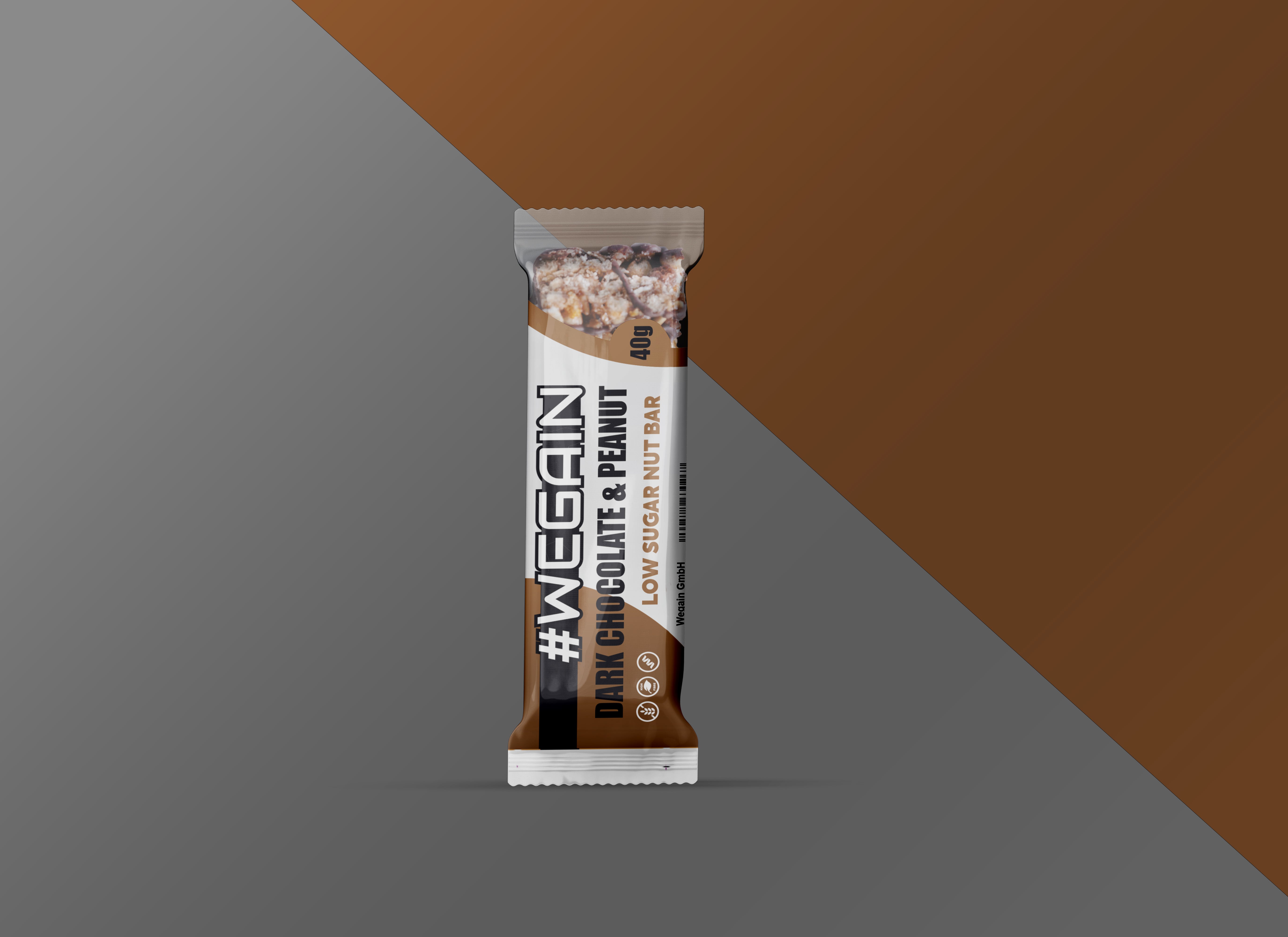 Dark Chocolate & Peanut Riegel von WEGAIN – idealer Snack für bewusste Ernährung