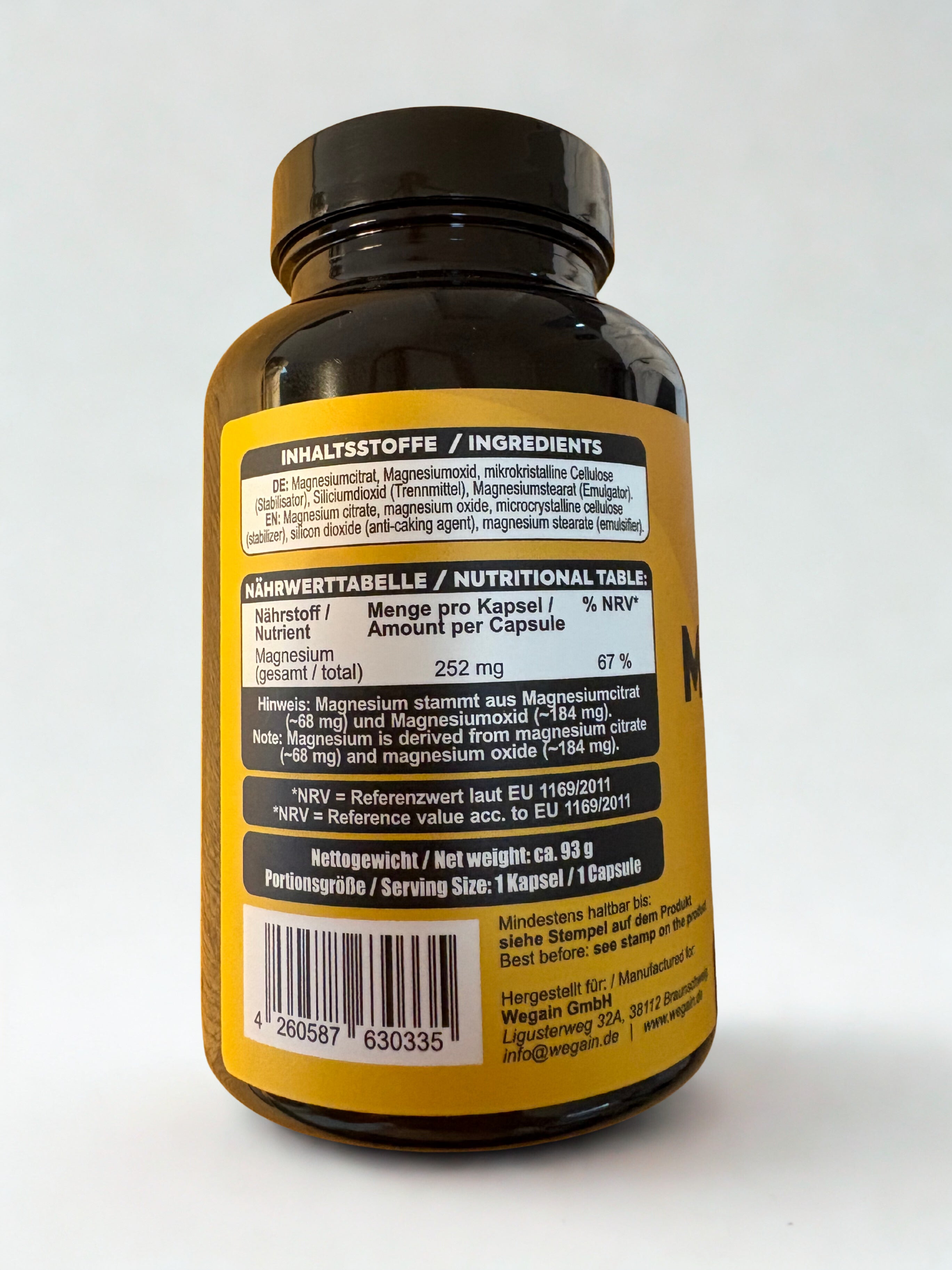Magnesiumcitrat und Magnesiumoxid Kapseln 252 mg