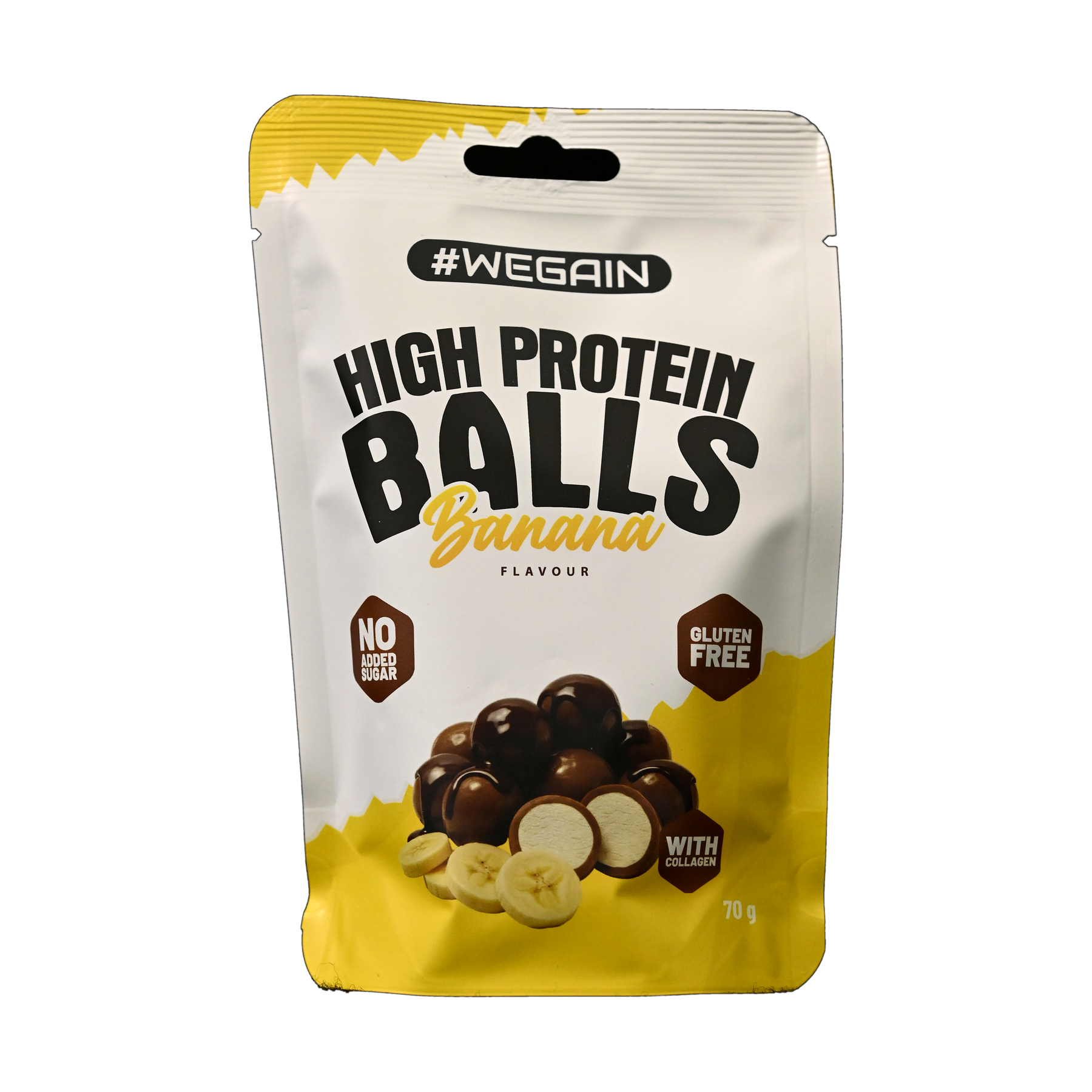 #WEGAIN High Protein Balls Banana 70g - Tray a 10 Beutel