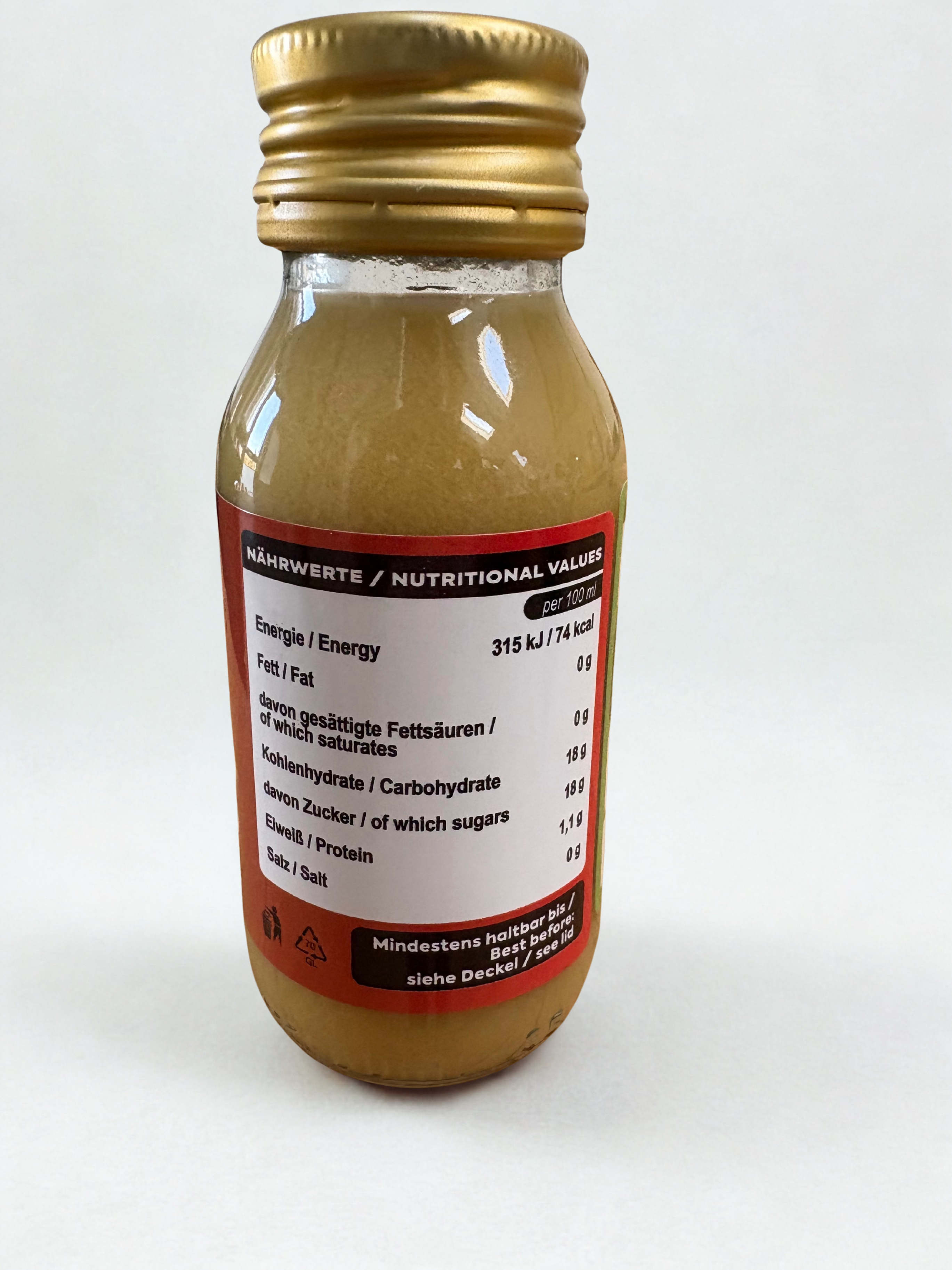 #WEGAIN Ingwer Shot Apfel, Honig und Zitrone 24 er Tray - 100% Natürlich