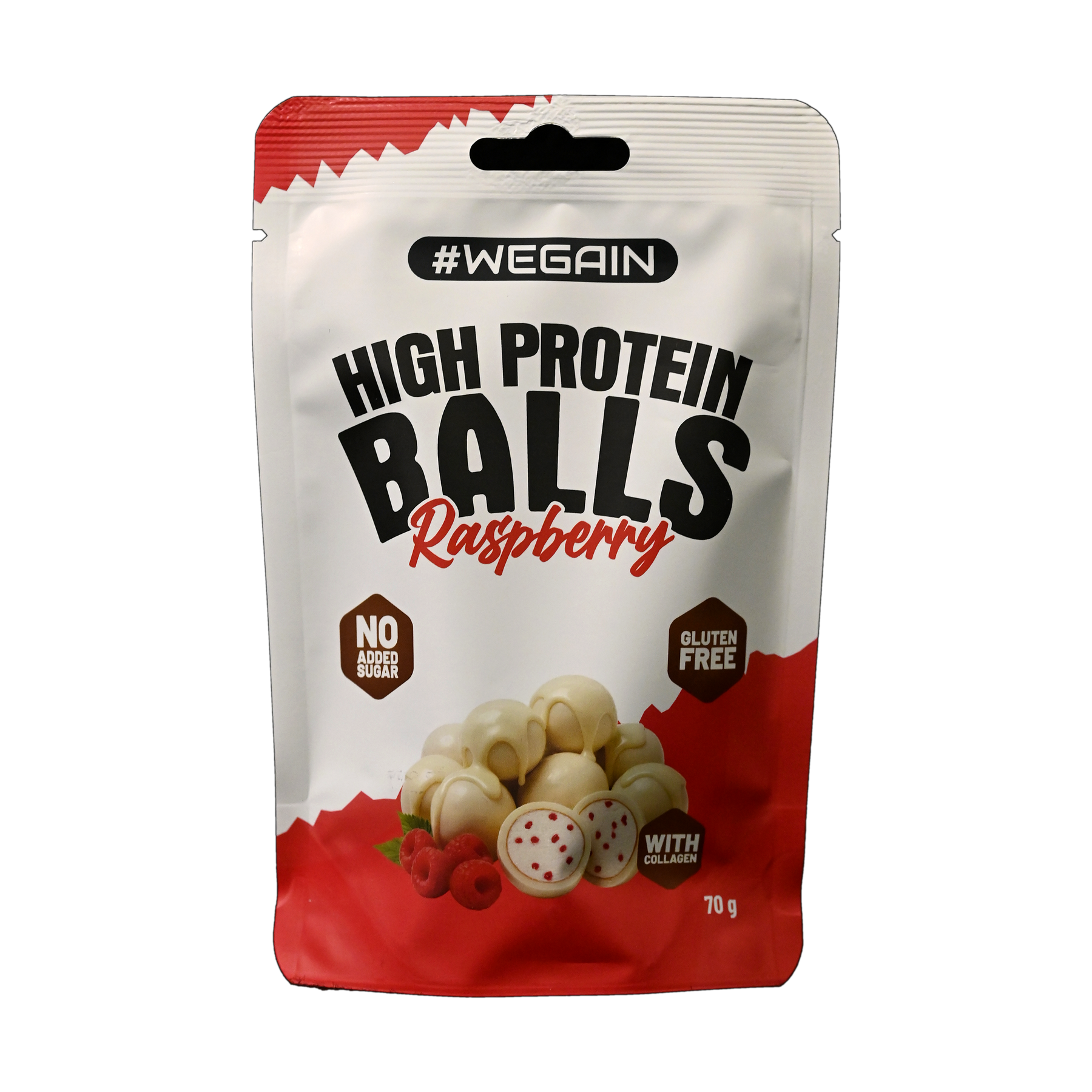 #WEGAIN High Protein Balls Raspberry 70g - Tray a 10 Beutel