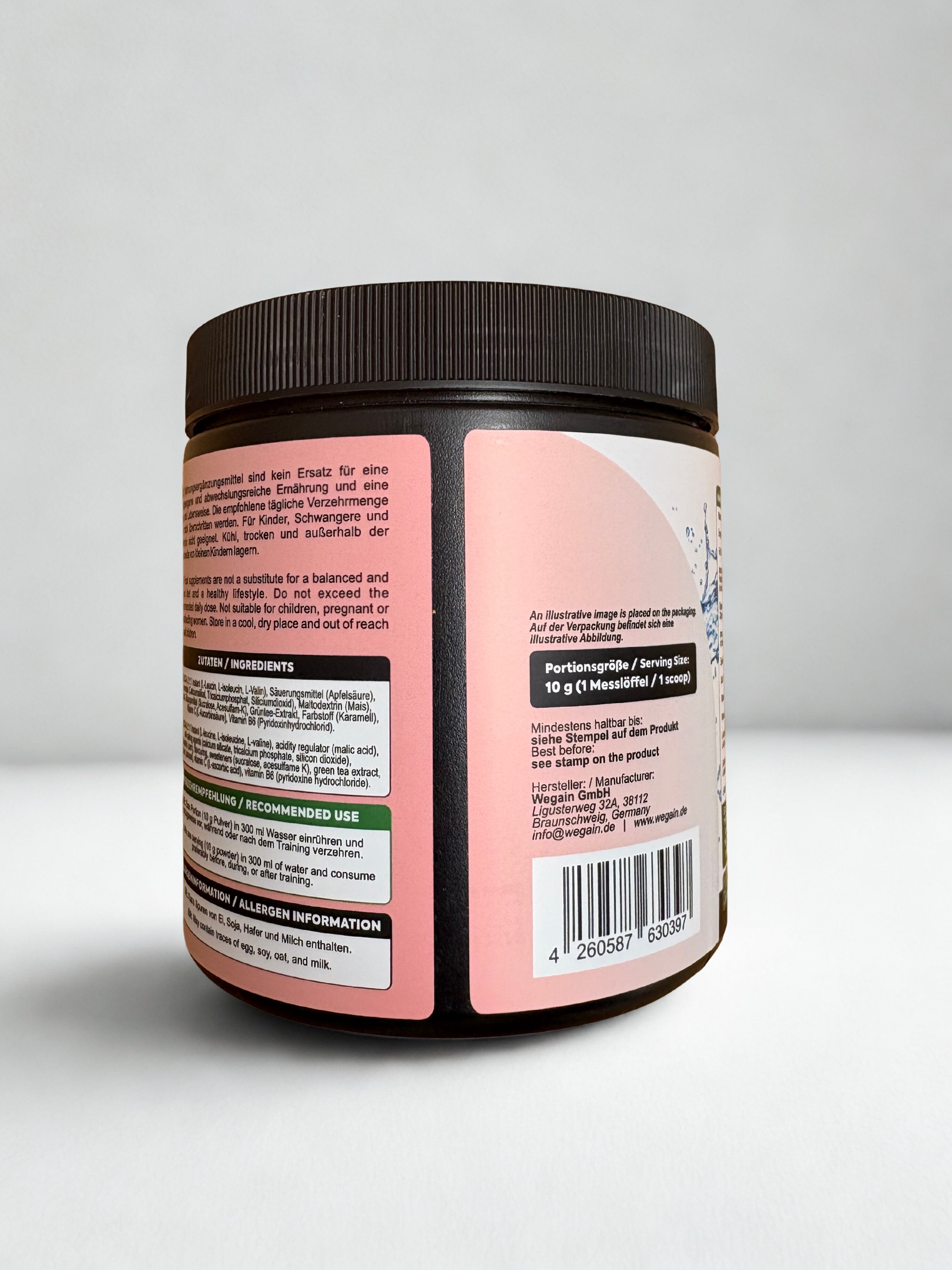 #WEGAIN BCAA Drink Pulver mit fruchtigem Pfirsichgeschmack