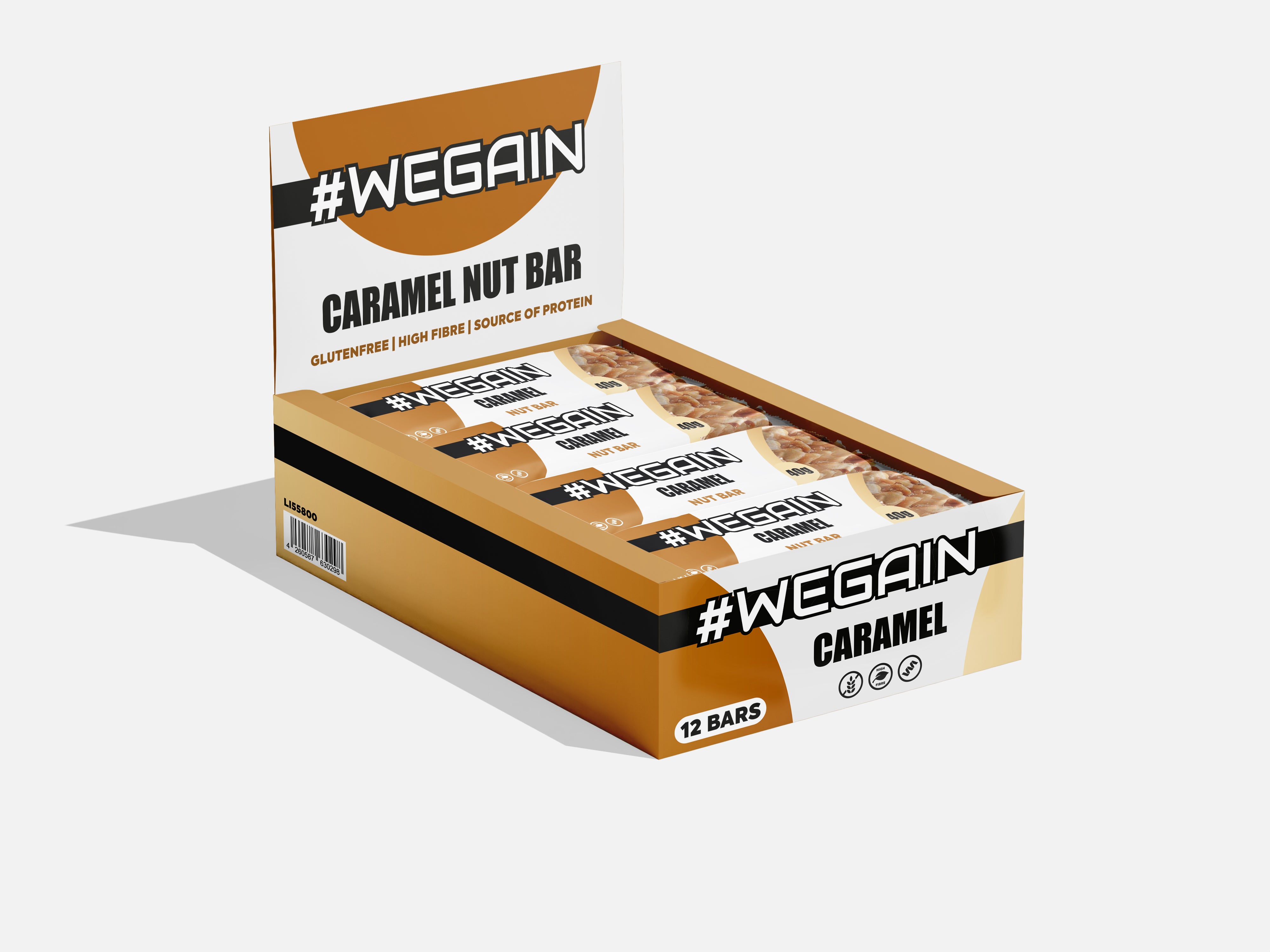 #WEGAIN Caramel Nut Bar 40g - Tray a 12 Riegel